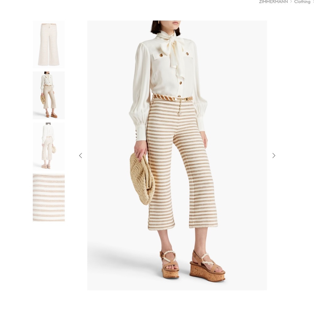 Zimmermann  High Tide Belted Pants size 0 1